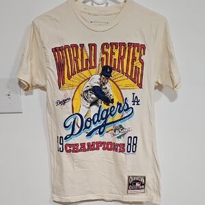 Mitchell & Ness Cream Dodgers World Series Tee